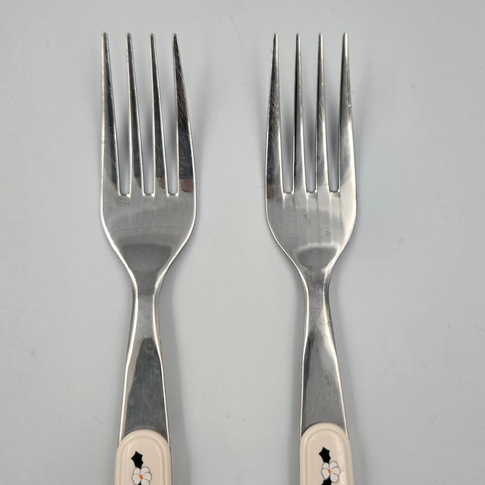 Two Pfaltzgraff 8" Snow Village Stainless Steel Dinner Forks Replacements - Picture 3 of 6